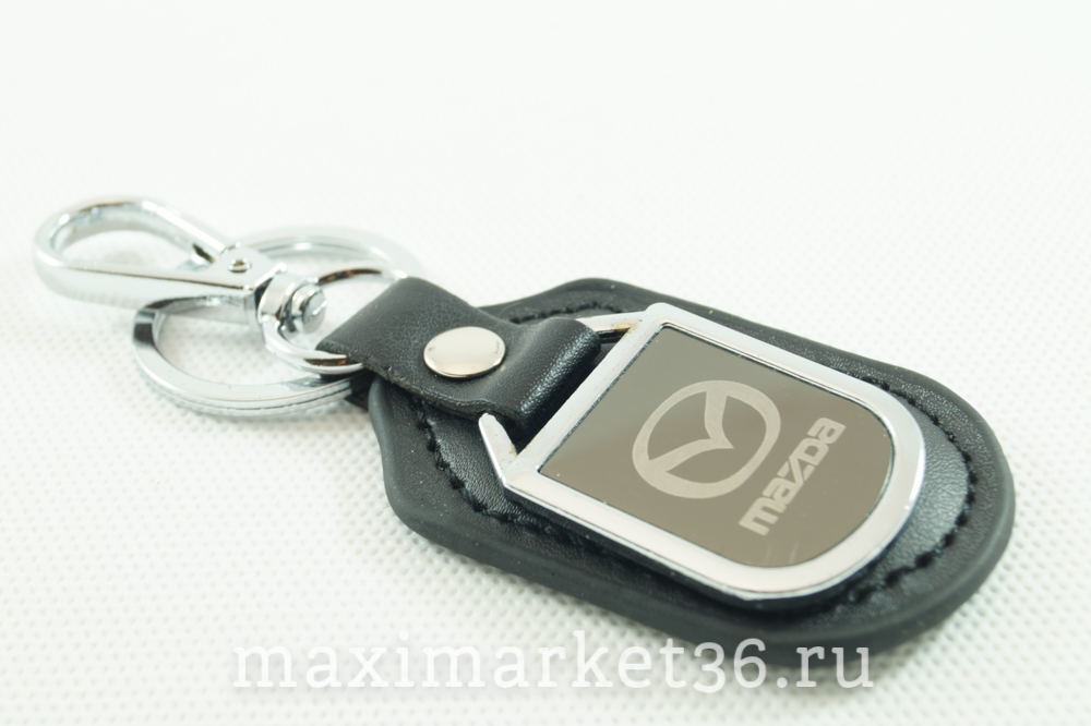 Брелок на ключ кожаный с металлич вставкой логотипа авто MAZDA