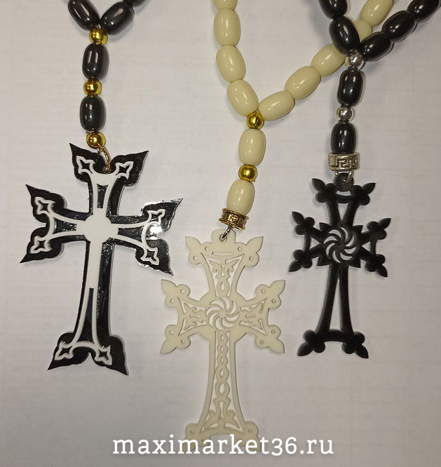 Амулет-керамические чётки + Пластиковый крест