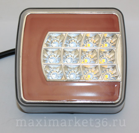 Фонарь задний квадратный LED красно-бел ( ФЗУ1.3716-00LED) NEON(типа ШИТ)ТехАвтоСвет