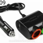 Разветвитель прикуривателя 1631 2 гнезда + 1 USB Olesson 5V 800mA 12-24V -4891 чёрный RV-014