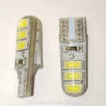 Автолампа W5W 6 SMD(3014) COB керамика + ОБМАНКА в СИЛИКОНЕ диод 24V бесцок габарит-5185 /10 шт