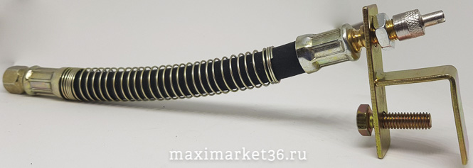 Удлинитель подкачки 35см с кронштейном спиральная оплетка -1978