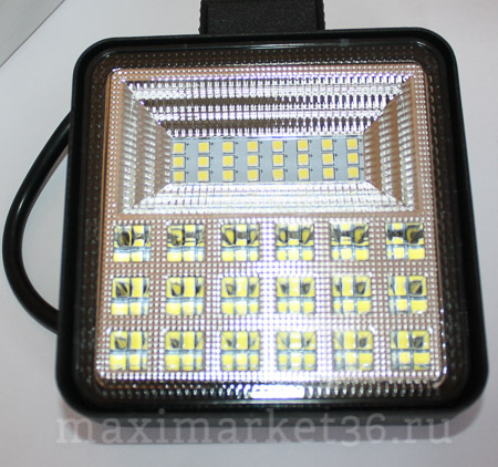 Фара диодная-ходов. огни 42 LED (3W)--126W (КВАДРАТНАЯ) (G0022-25mm)PR-1116 FP-021