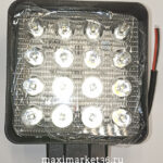 Фара диодная-ходов.огнь 16 SMD 48W 10-30V 115х115мм (G0001-55мм)аналог11503