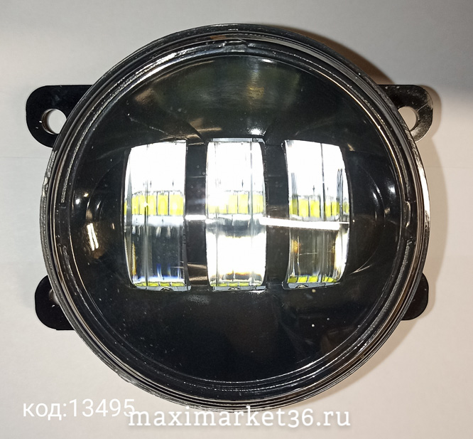 Фара диодная-ходов.огни3 COB + ЛИНЗЫ 30Wдиод ВЕСТА ФОРД (ПАРА) в корп. (2190-LED) 37-LED/037-YW