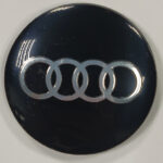 Наклейки на колпак ступицы с эмблемой D=56мм AUDI (4шт) ВЫПУКЛЫЕ ЧЁРНЫЕ