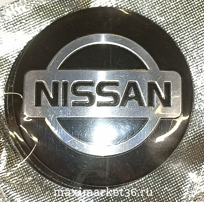 Наклейки на колпак ступицы с эмблемой D=56мм NISSAN (4шт) ВЫПУКЛЫЕ ЧЁРНЫЕ