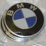 Наклейки на колпак ступицы с эмблемой D=56мм BMW (4шт) ВЫПУКЛЫЕ СИНИЕ