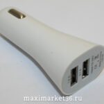 АЗУ(штек прикур)c 2 USB ( 3,6А) чёрный NOKOKO 2132, БЕЛЫЙ/ЧЁРН 12-24В (ДЖ)5121 MS RV-024