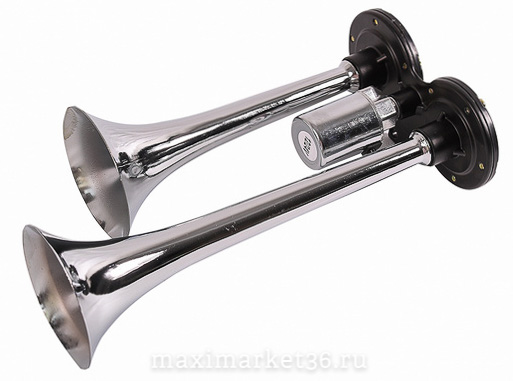 Сигнал звуковой ST-1008 c электромагнитным клапаном (2-х рожковый)12/24V -3248