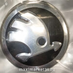 Наклейки на колпак ступицы с эмблемой D=60мм SKODA (4шт) ВЫПУКЛЫЕ ЧЁРНЫЕ