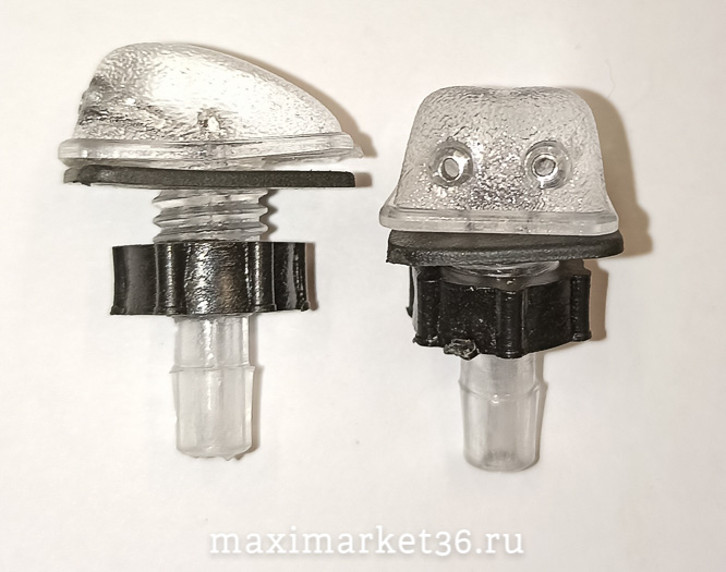 Жиклёр омывателя ПРОЗРАЧНЫЙ лобового стекла квадр. (2-ой) /20 шт