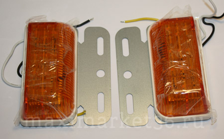 Фонарь габаритн ОРАНЖ. (квадр светод + белая подсвет на колесо (вниз)12V (ШТ G7009-12V/ZS-7005)-4197