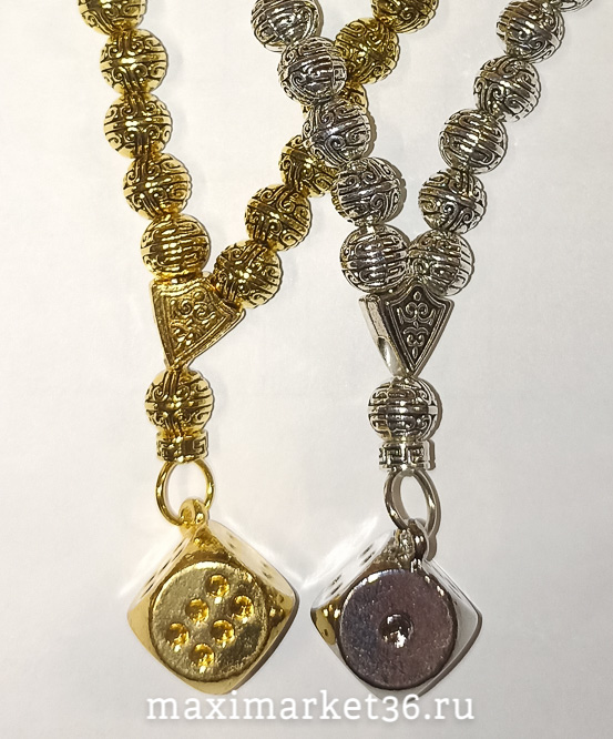 Амулет-керамические чётки + игральный кубик МЕТАЛЛ