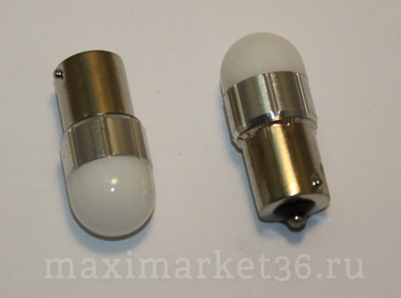 Автолампа P21W (BA15s) 9SMD 3030 МАТОВАЯ МОРГАЮЩАЯ ОДНОКОНТ 1156 WHITE ЛИНЗА 12V (S0030)