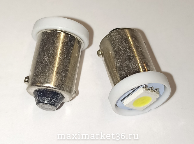 Автолампа T4W (BA9s) 24V светодиод 1 SMD(5050) WHITE (24-4 (T4W)-T8-24v-BA9S-1SMD-5050 )