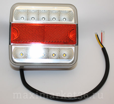 Фонарь задний квадратный LED красно-бел( ФЗУ1.3716-00LED) (типа ШИТ) -4784