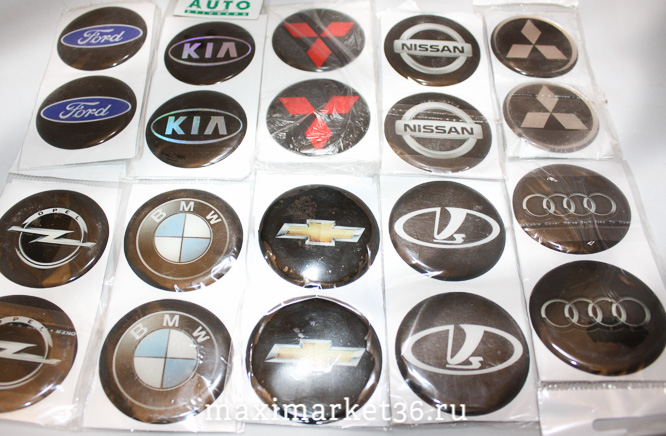 Наклейки на колпак ступицы с эмблемой FIAT (4шт) СВЕТООТРАЖ. СИЛИКОН