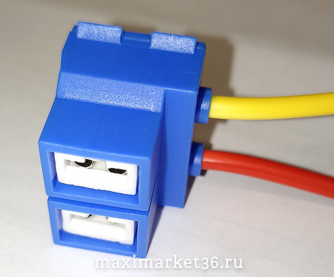 Разъём лампы Н7 с проводом (Фара на нов ГАЗЕЛЬ) КЕРАМИЧЕСКИЙ УГЛОВОЙ L-015