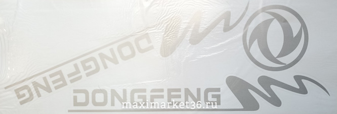 Наклейка боковая "DONGFENG" 40х40 цвет серебро на угол окна груз. машины ПАРА 83582(08977)