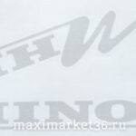 Наклейка боковая "HINO" 40х40 цвет серебро на угол окна груз. машины ПАРА 84244(09045)