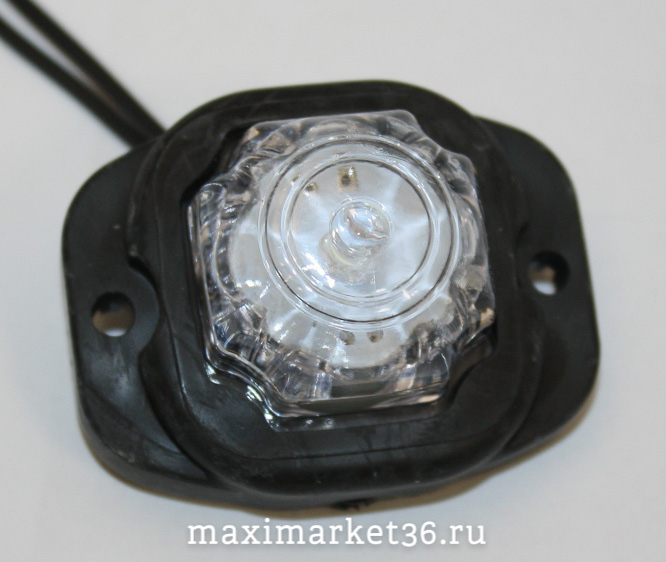 Фонарь габаритн.(ФПГ-25 LED) БЕЛЫЙ светодиодный БЕЗ КРОНШТЕЙНА квадратн 30х30