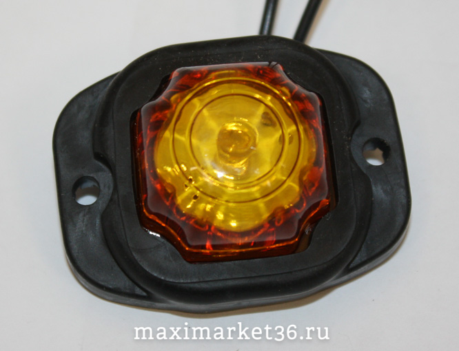 Фонарь габаритн.(ФПГ-25 LED) ЖЁЛТЫЙ светодиодный БЕЗ КРОНШТЕЙНА квадратн 30х30