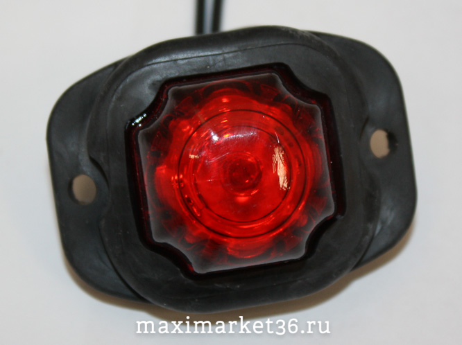 Фонарь габаритн.(ФПГ-25 LED) КРАСНЫЙ светодиодный БЕЗ КРОНШТЕЙНА квадратн 30х30