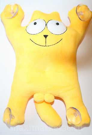 КОТ -МАЧО /ЗАЯЦ на присосках на стекло СРЕДНИЙ