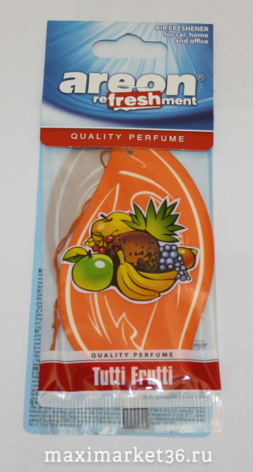 Ароматизатор AREON БУМАЖ ёлочка поштучно ТУТТИ ФРУТТИ