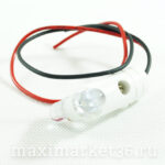 Автолампа P21W (BA15s) одноконт В РОГА бело-белая + ПРОВОД (диод) 24V