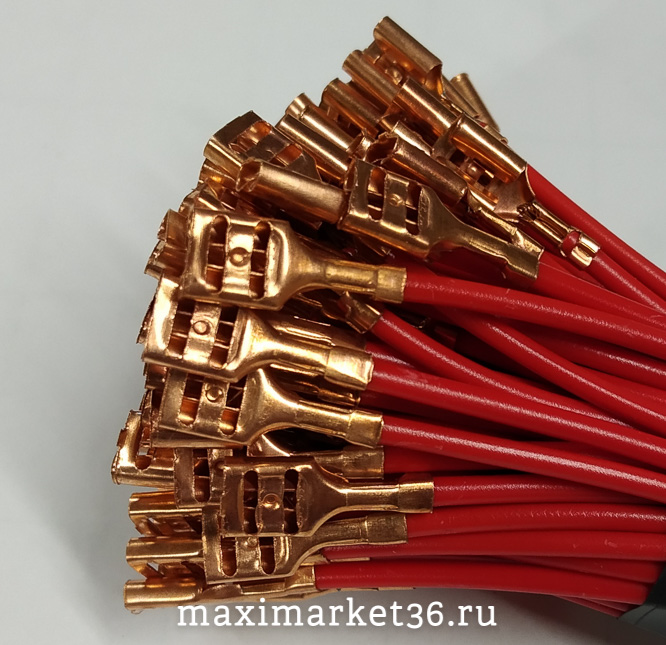 Клемма проводки стандарт. (мама) с омеднённым проводом 6,3 PR-1457