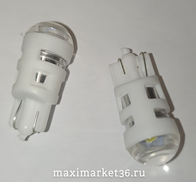 Автолампа W20W (W2.1x9.5d) 24V 2 SMD (2835) б/ц фарфор. прозрач (X0015-24)