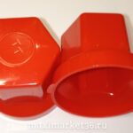 Колпачок на колёсную гайку 32 мм низкий красный 3087