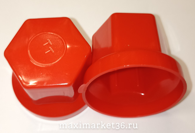 Колпачок на колёсную гайку 32 мм низкий красный 3087