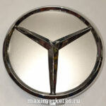 Колпак ступ. на иномар D=60. (компл 4шт)с хромир. 3D логотипом MERSEDES декорат в пакете