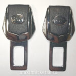 Заглушка -отключатель ремня безопасности МЕТАЛЛ+КОЖА с логотип.VIP CK-01 (ПАРА)