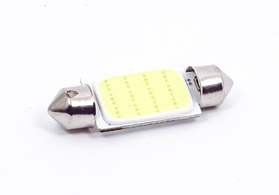 Автолампа C30W (SV8.5/8) 39мм (софитная ) COB керамика 12V WHITE Y0008-39 /Y0015-39