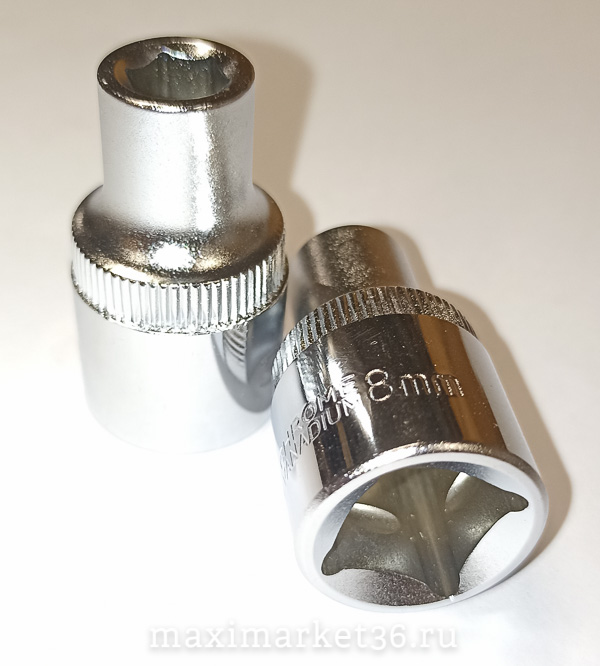 Головка 08мм 1/2" 6-ти гр L=40мм ЭВРИКА -91301
