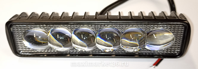 Фара диодная-ходов. огни G0035 1шт 18W 6 COB+ линзы диодов(М-12)