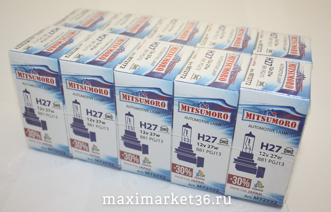 Автолампа Н27(12-27)/2 изогн цок YAMAHATO (881) PGJ13 (ПТФ)