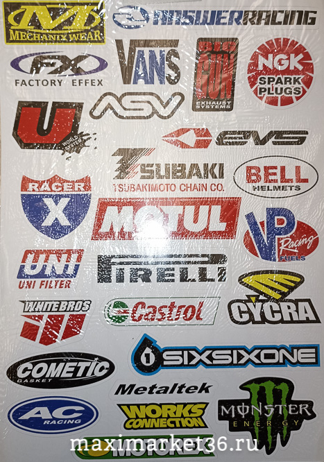 Наклейка - мелкие картинки на листе 25х35см "MOTEREX" 73279 (7912)