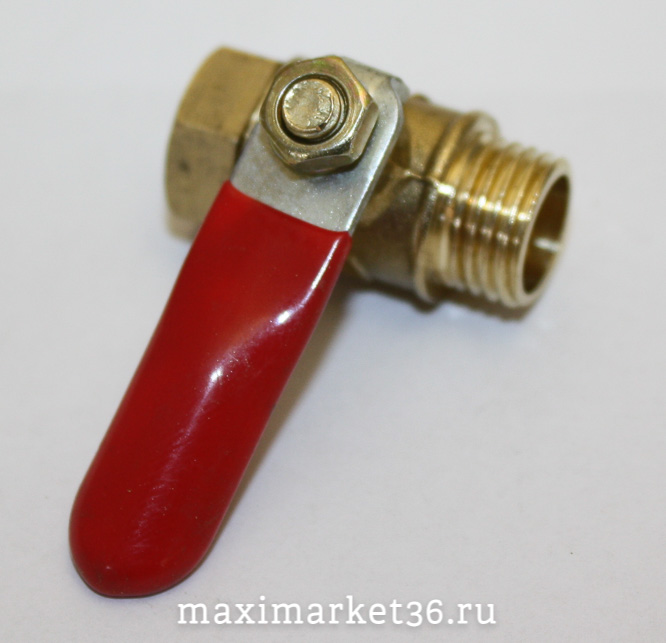 Соединитель для шлангов бронзовый с резьбой 1/4 внутренняя-наружняя с краном PR-0502