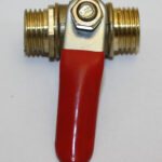 Соединитель для шлангов бронзовый с резьбой 1/4 наружняя-наружняя с краном PR-0501