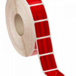 Лента светоотраж. для грузовой спецтехники (КРАСНАЯ) СЕГМЕНТИРОВАННАЯ призма 50м"3М"-6217