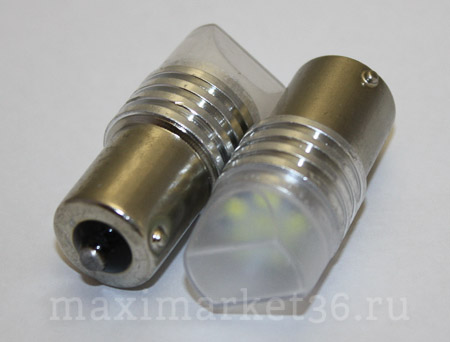 Автолампа P21W (BA15s-одноконтактная) 9 SMD (3528) ЛИНЗА WHITE 12V МОРГАЮЩАЯ Д(S0026)