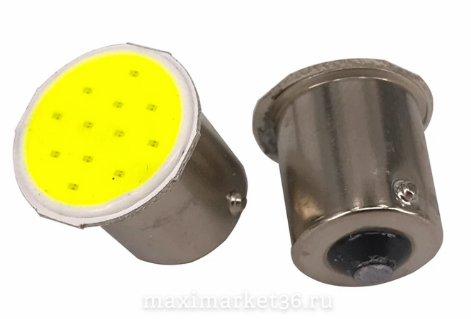 Автолампа P21W (BA15s) одноконт COB (сплошной керамич. диод) WHITE 24V (S0003-24) АМ-110291