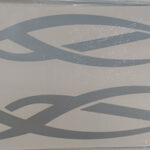 Наклейка боковая "VOLVO" 45х45см на угол окна груз. машины цв белый ПАРА 64871 (7043)