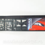 Рамка номерного знака с защёлкой без надписи глянцева ЧЁРНАЯ НОВОСИБИРСК