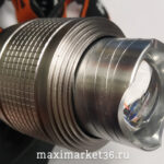 Фонарь налобный аккумуляторныйLEDзарядкаUSB +ZOOM 1L.2*18650 ПатриотPT-FLG06 0447